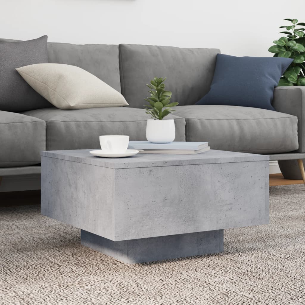 Table basse gris béton 55x55x31 cm en bois