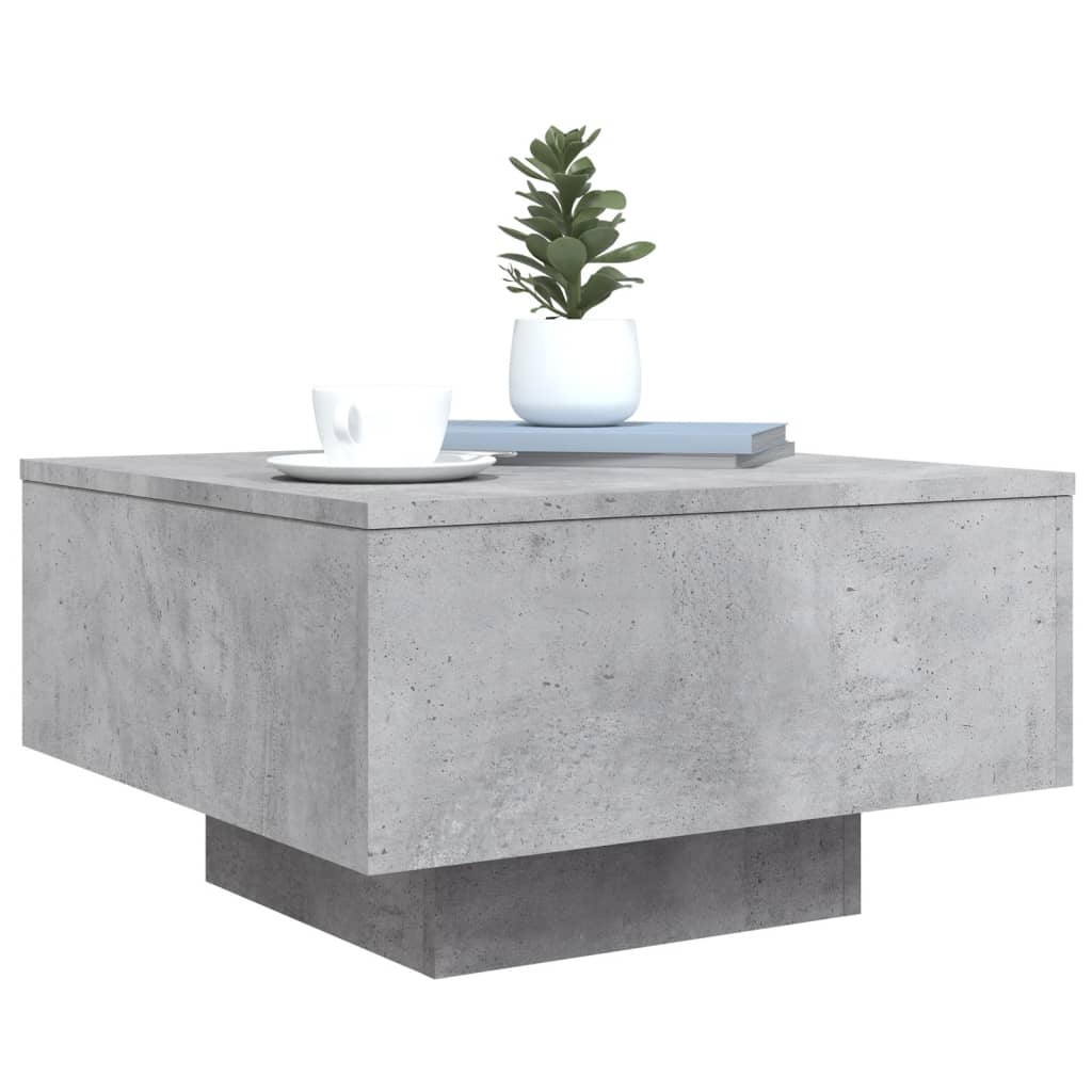 Table basse gris béton 55x55x31 cm en bois