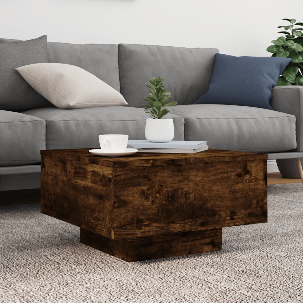 Coffee table smoked oak 55x55x31 cm wood material