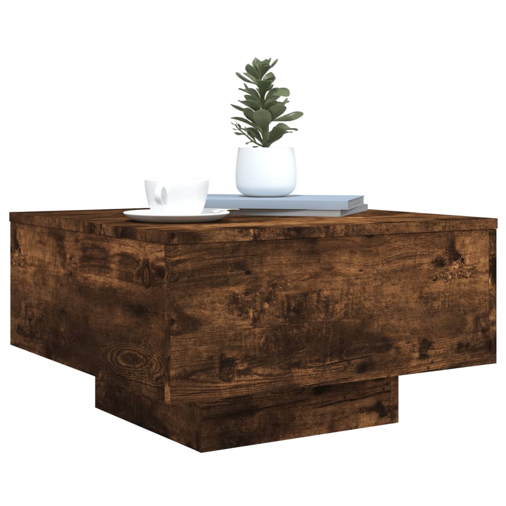 Coffee table smoked oak 55x55x31 cm wood material