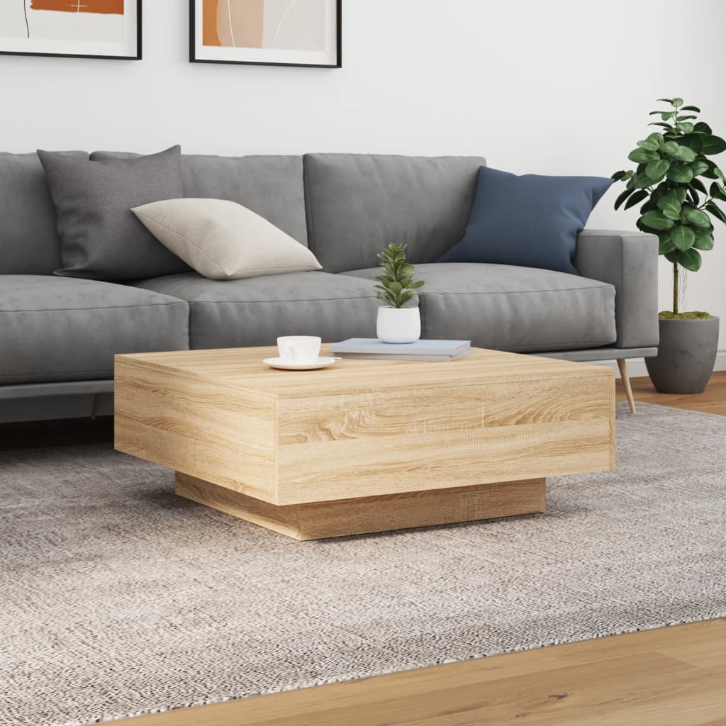 Table basse chêne Sonoma 80x80x31 cm matière bois