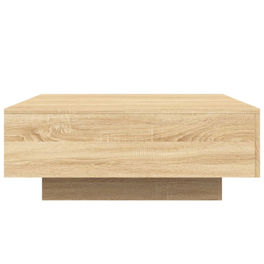 Table basse avec lumières LED Chêne Sonoma 80x80x31 cm