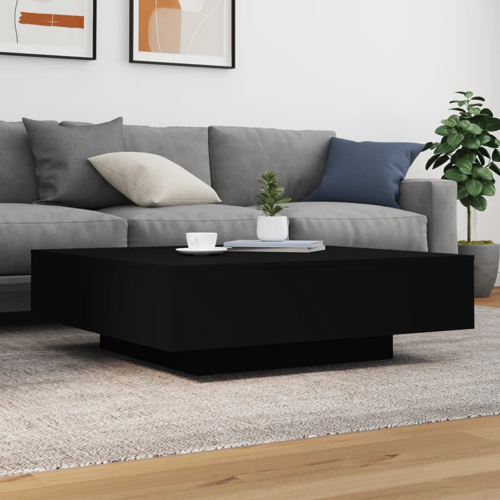 Coffee Table Black 100x100x31 cm Wood Material