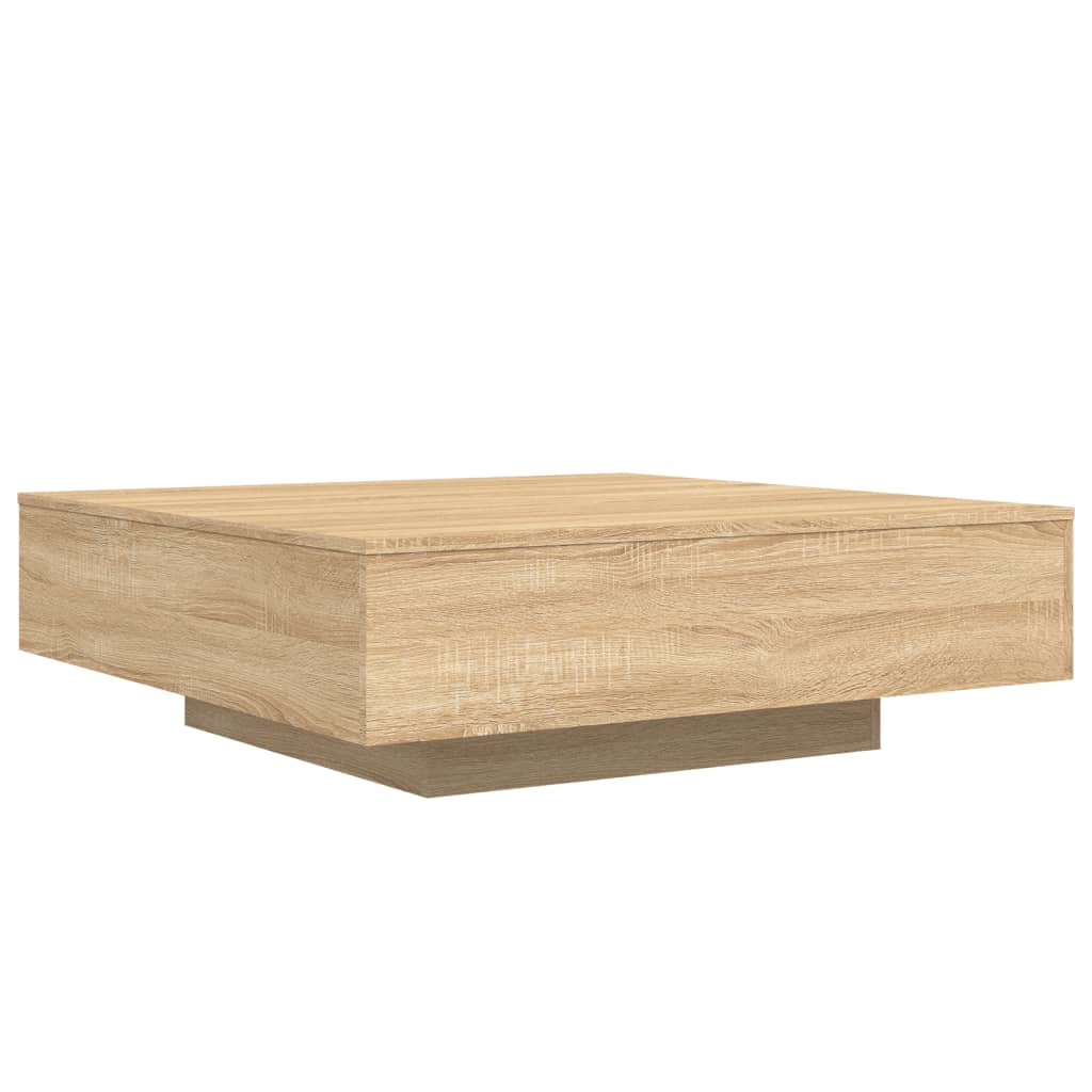 Table basse avec lumières LED Chêne Sonoma 100x100x31 cm