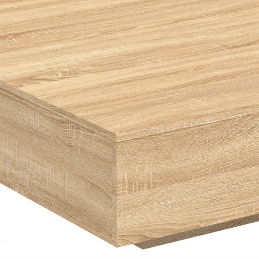 Table basse avec lumières LED Chêne Sonoma 100x100x31 cm