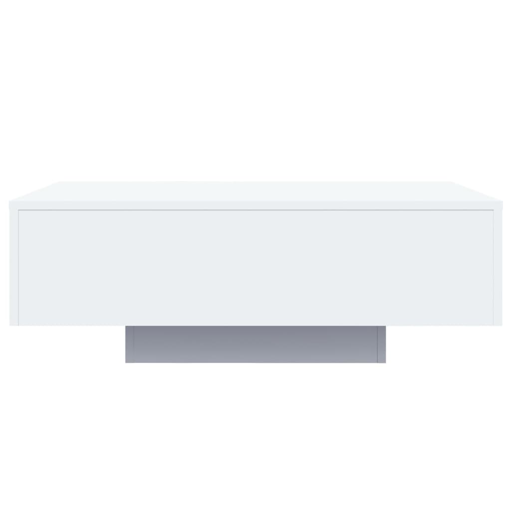 Coffee table with LED lights White 85x55x31 cm