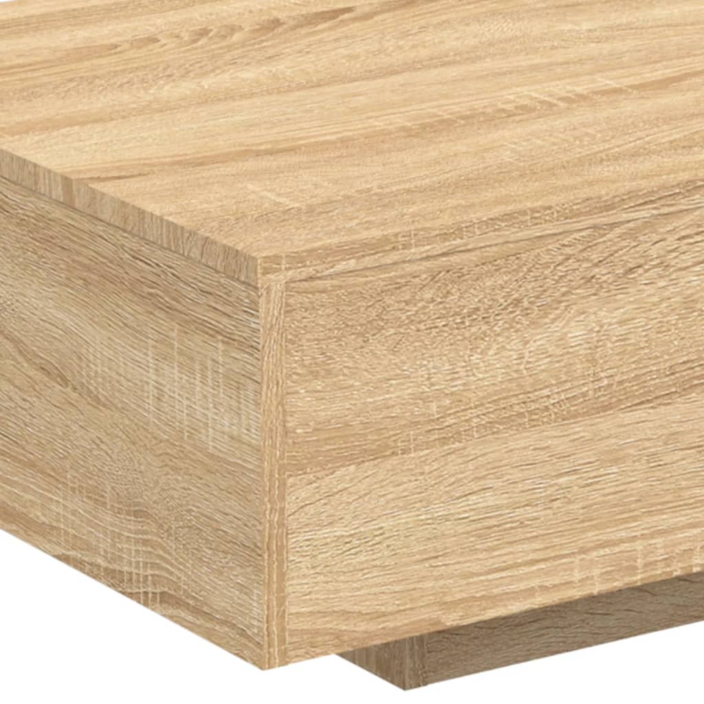 Table basse avec lumières LED Chêne Sonoma 85x55x31 cm