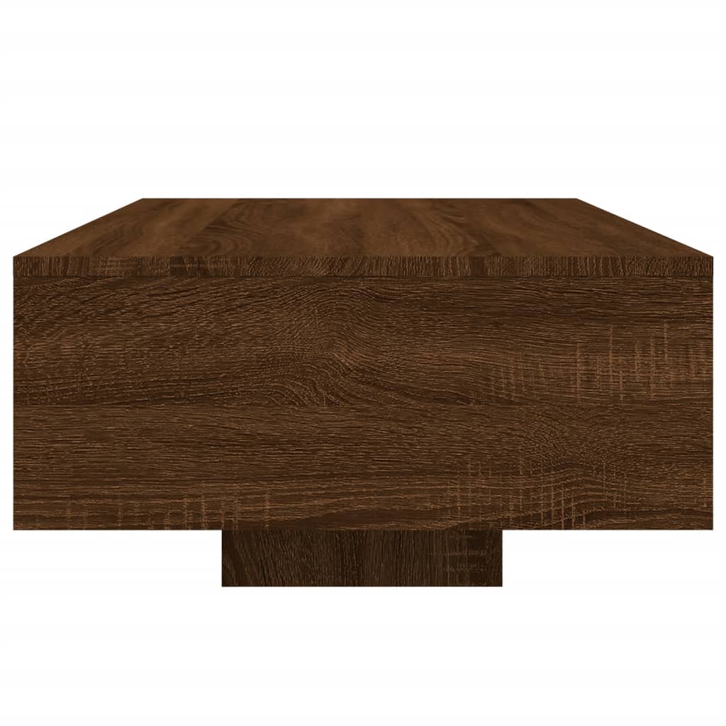 Coffee table with LED lights brown oak look 85x55x31 cm