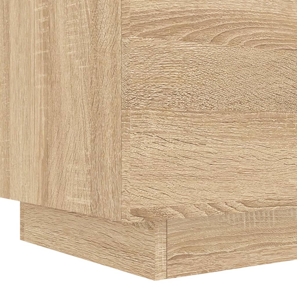 Bedside table with LED lights Sonoma oak wood material