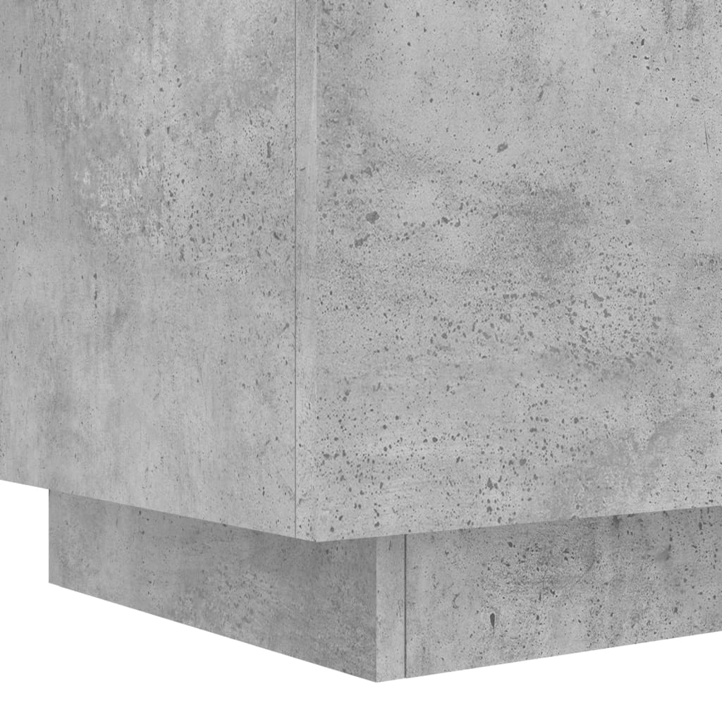Bedside table with LED lights concrete gray wood material