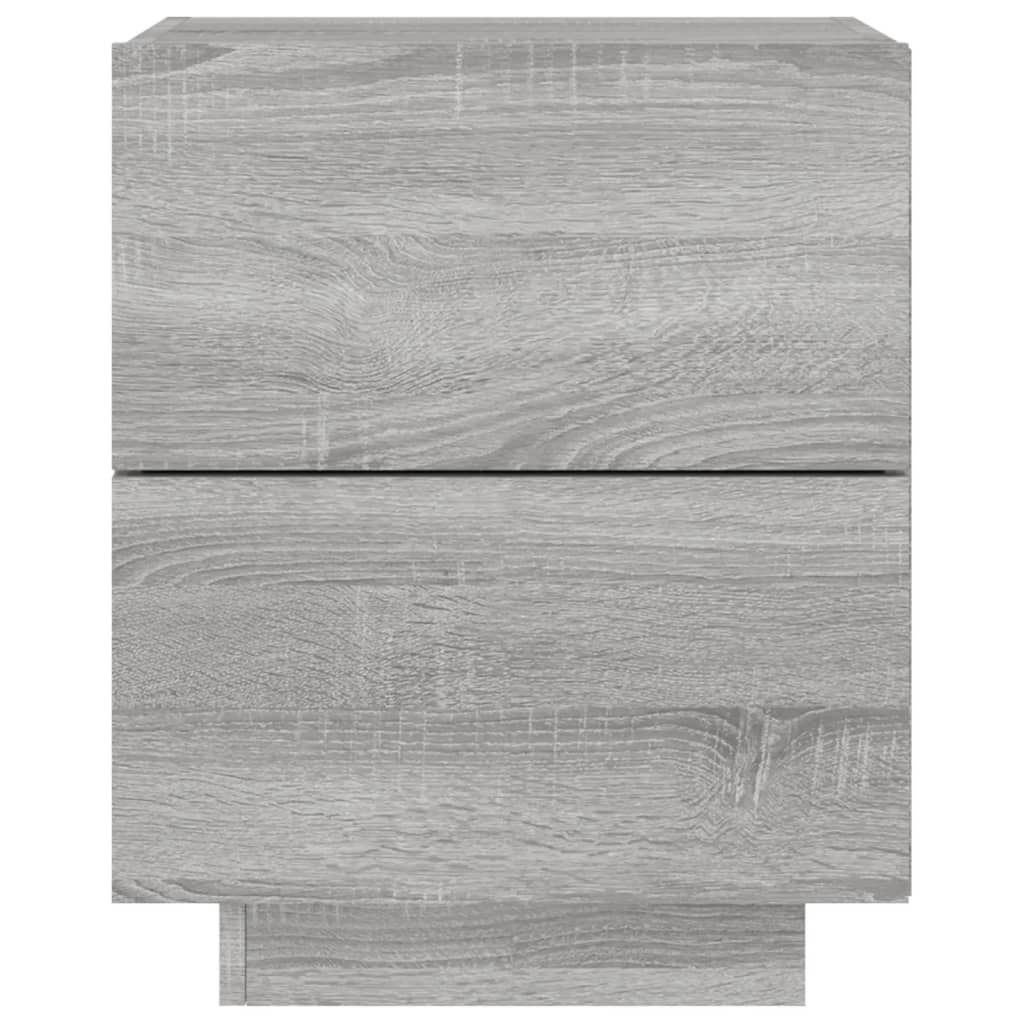 Bedside table with LED lights Gray Sonoma wood material