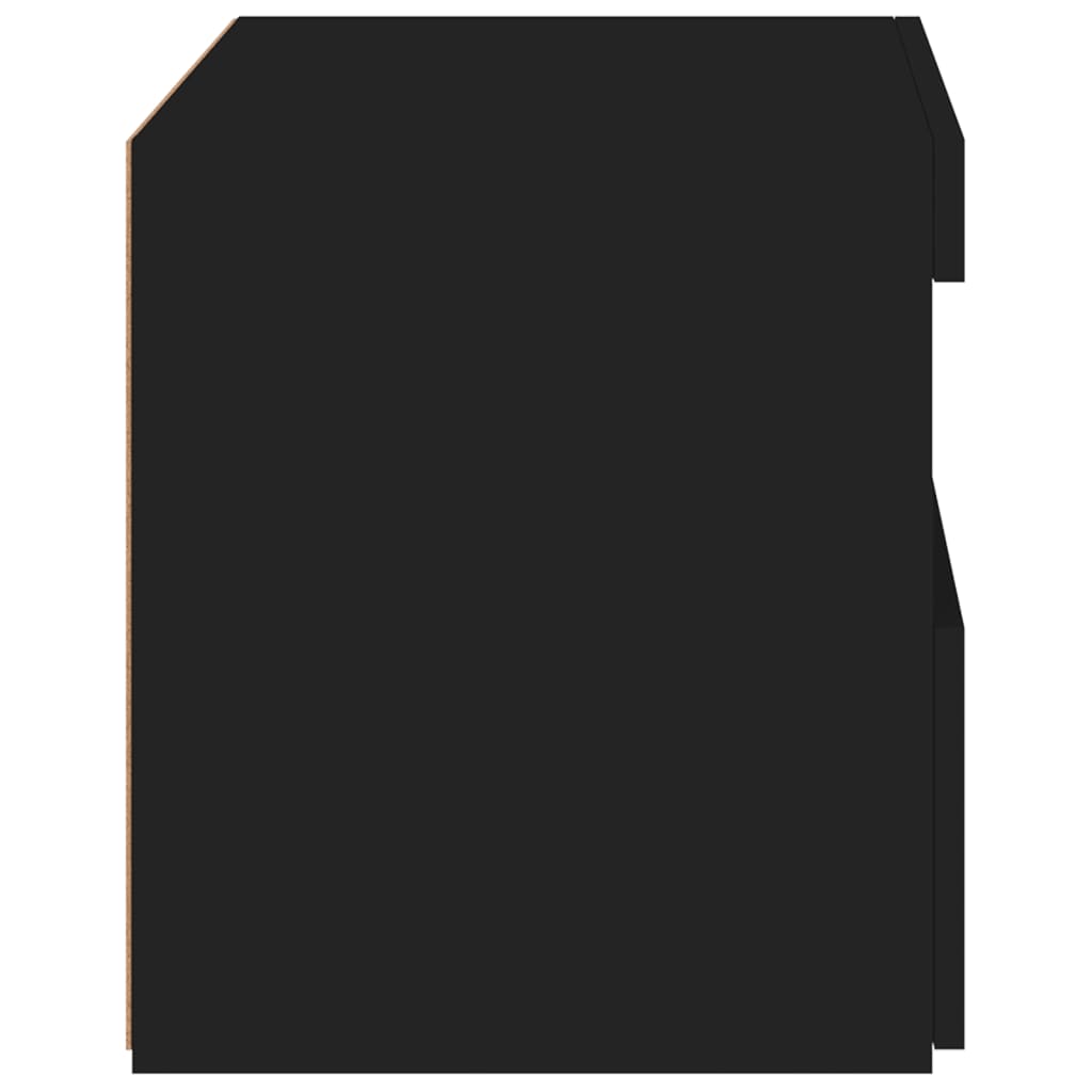 Bedside table with LED lights Black 50x40x45 cm