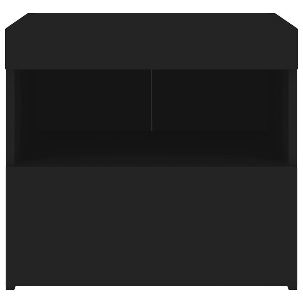 Bedside tables with LED lights 2 pcs. Black 50x40x45 cm