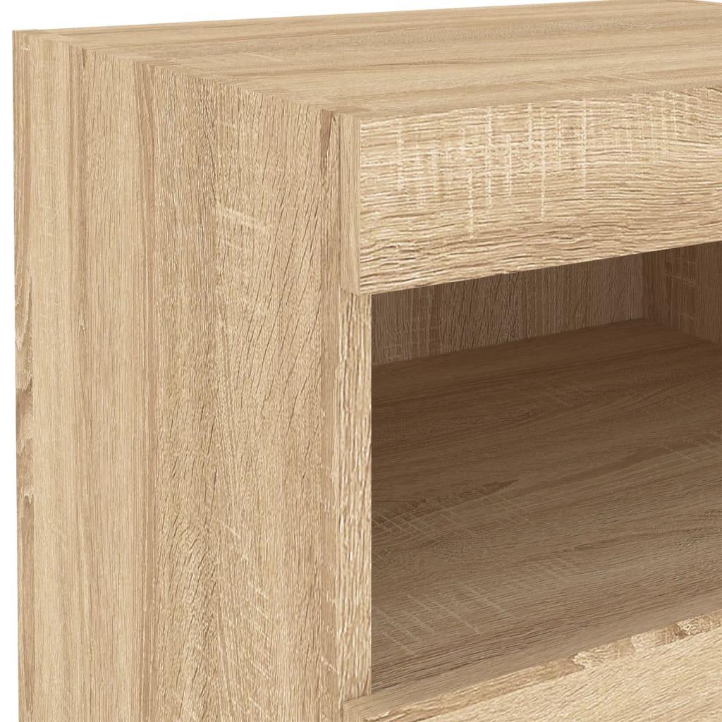 Bedside table with LED lights Sonoma oak 50x40x45 cm