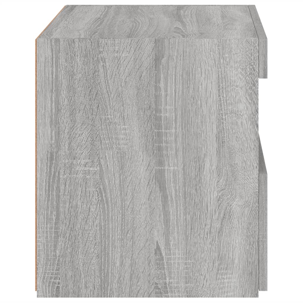 Bedside table with LED lights, Sonoma grey, 50x40x45 cm