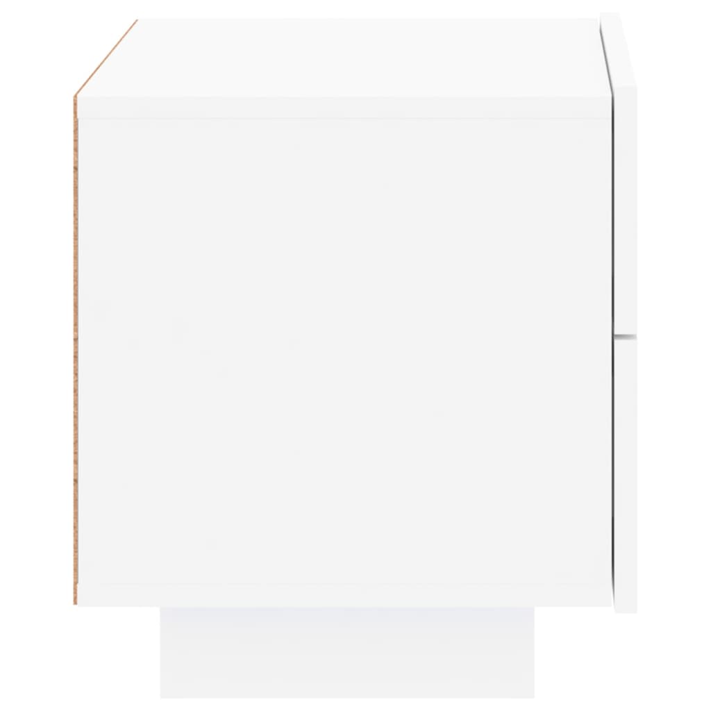 Bedside table with LED lights White 70x36x40.5 cm