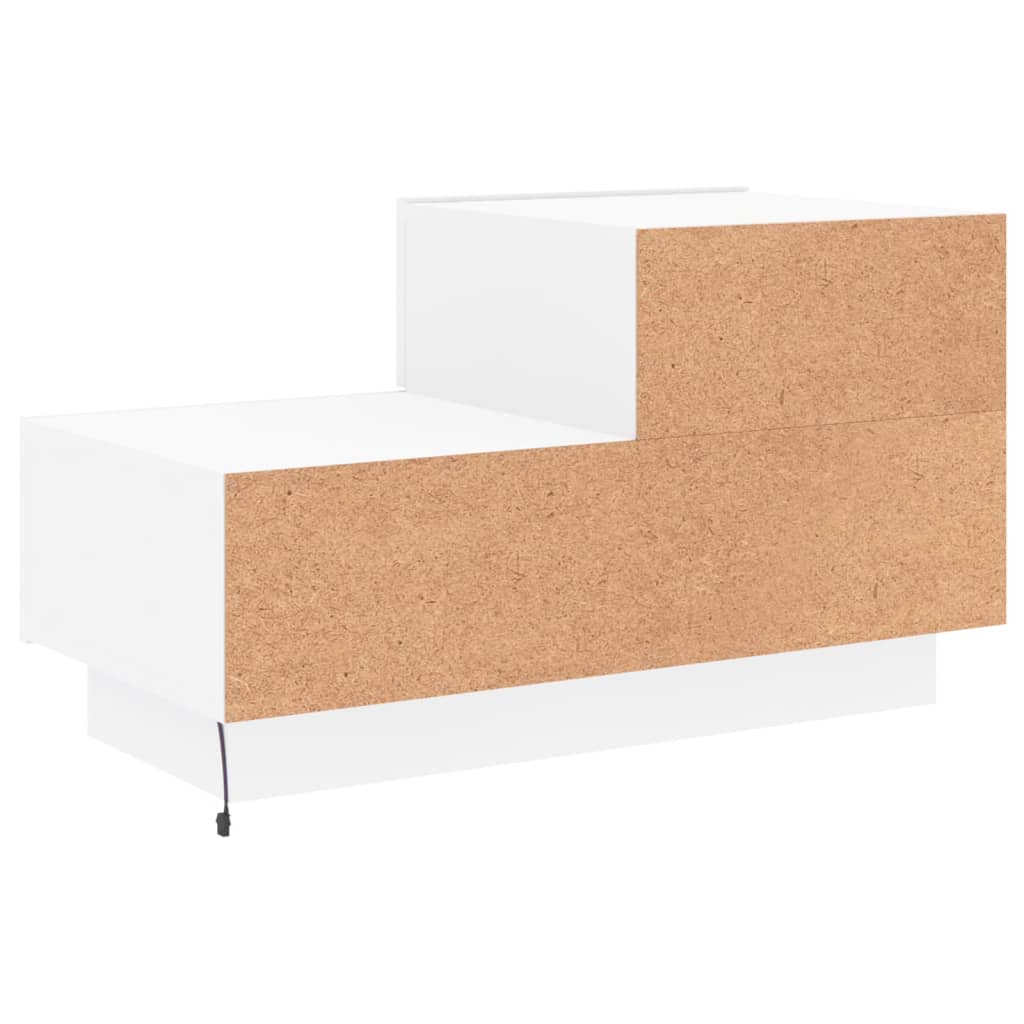 Bedside table with LED lights White 70x36x40.5 cm