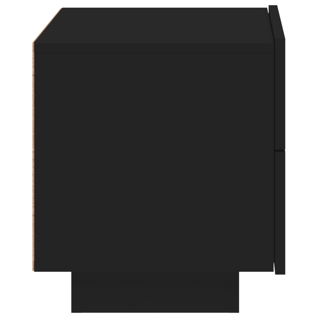 Bedside table with LED lights Black 70x36x40.5 cm