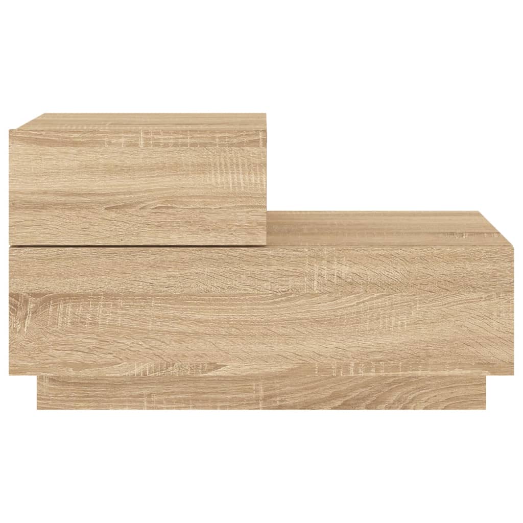 Bedside table with LED lights Sonoma oak 70x36x40.5 cm