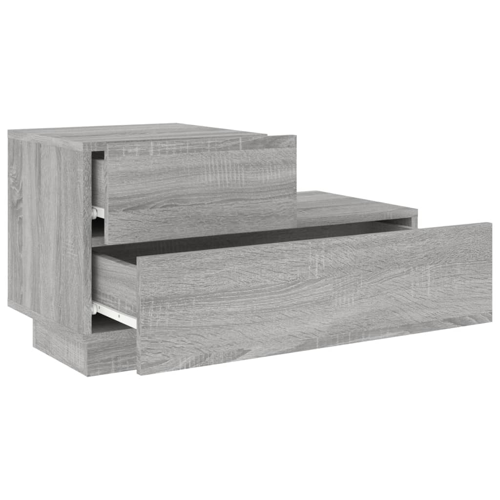Bedside table with LED lights Gray Sonoma 70x36x40.5 cm