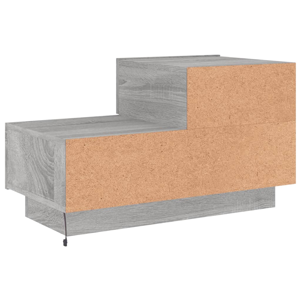 Bedside table with LED lights Gray Sonoma 70x36x40.5 cm