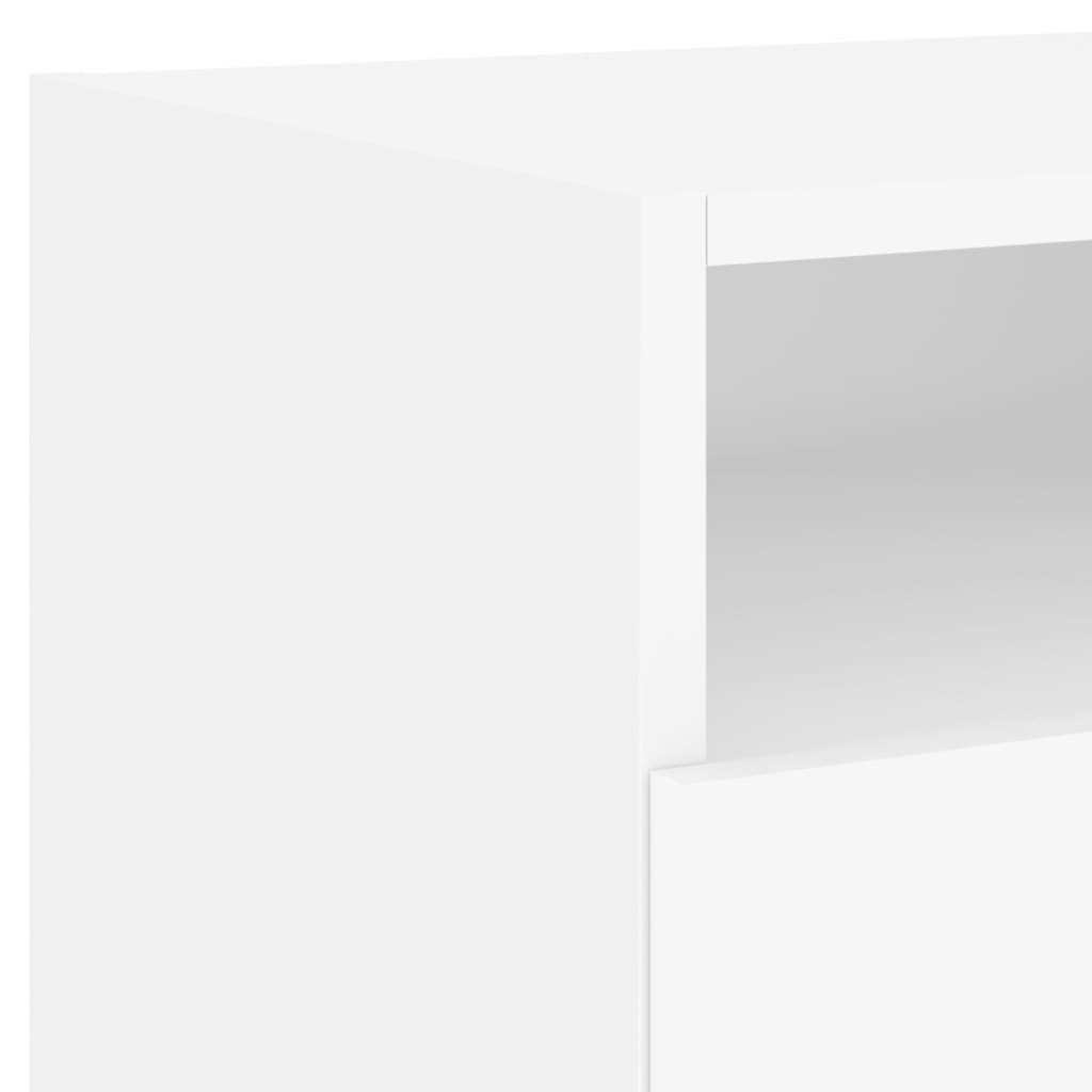 Bedside table with LED lights White 40x39x37 cm
