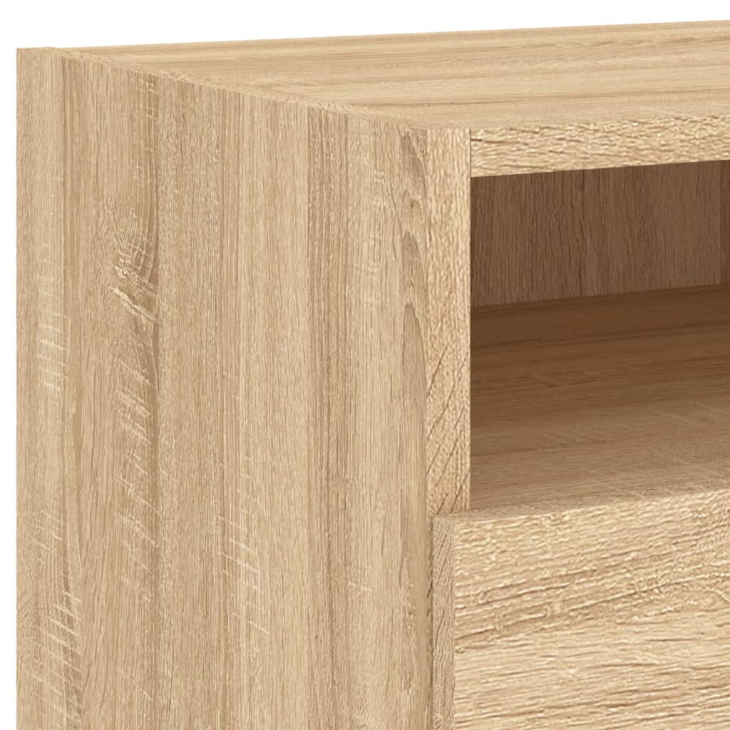 Bedside table with LED lights Sonoma oak 40x39x37 cm