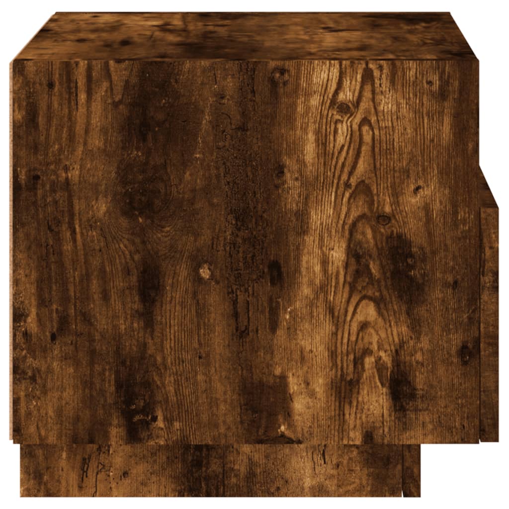 Bedside tables with LED lights 2 pcs. Smoked oak 40x39x37 cm