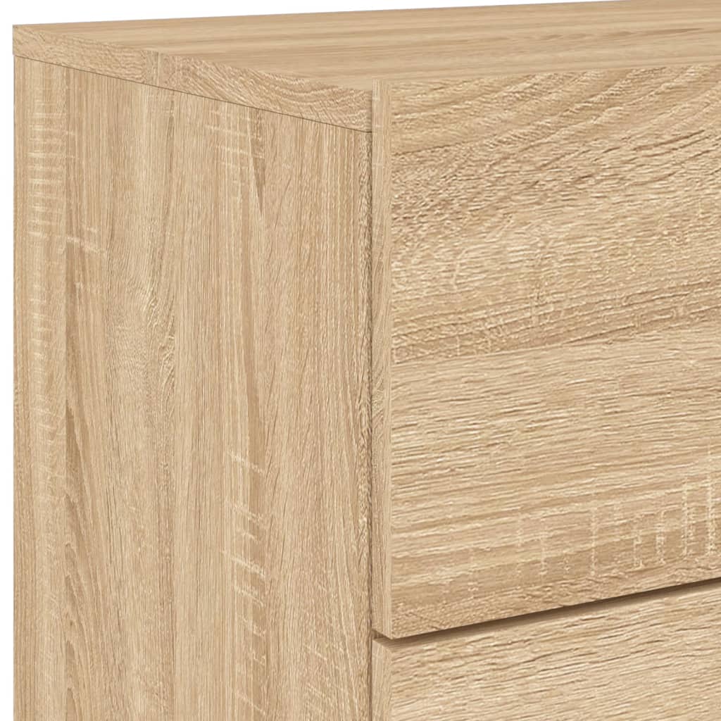 Wall-mounted bedside tables with LED lights 2 pcs. Sonoma oak