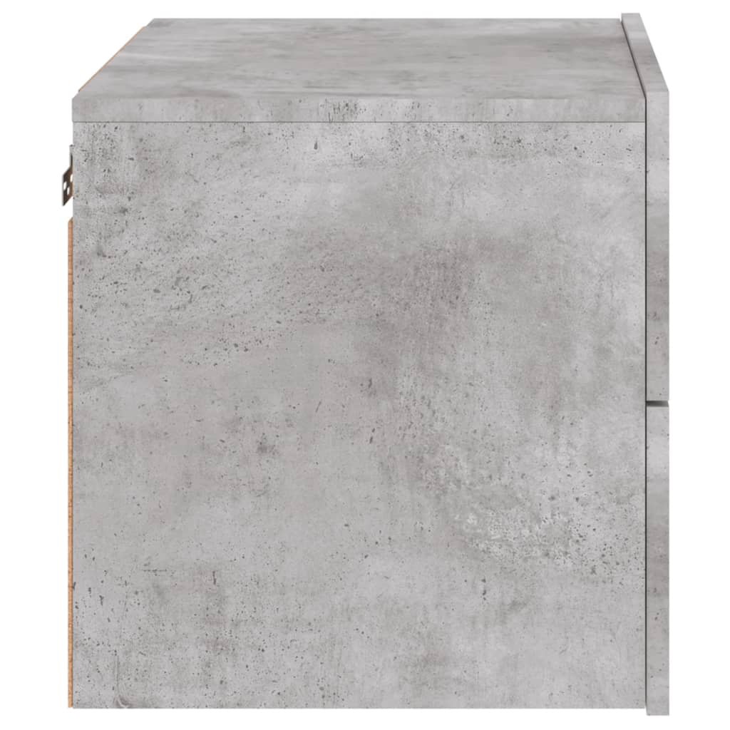 Wall-mounted bedside tables with LED lights 2 pcs. Concrete grey