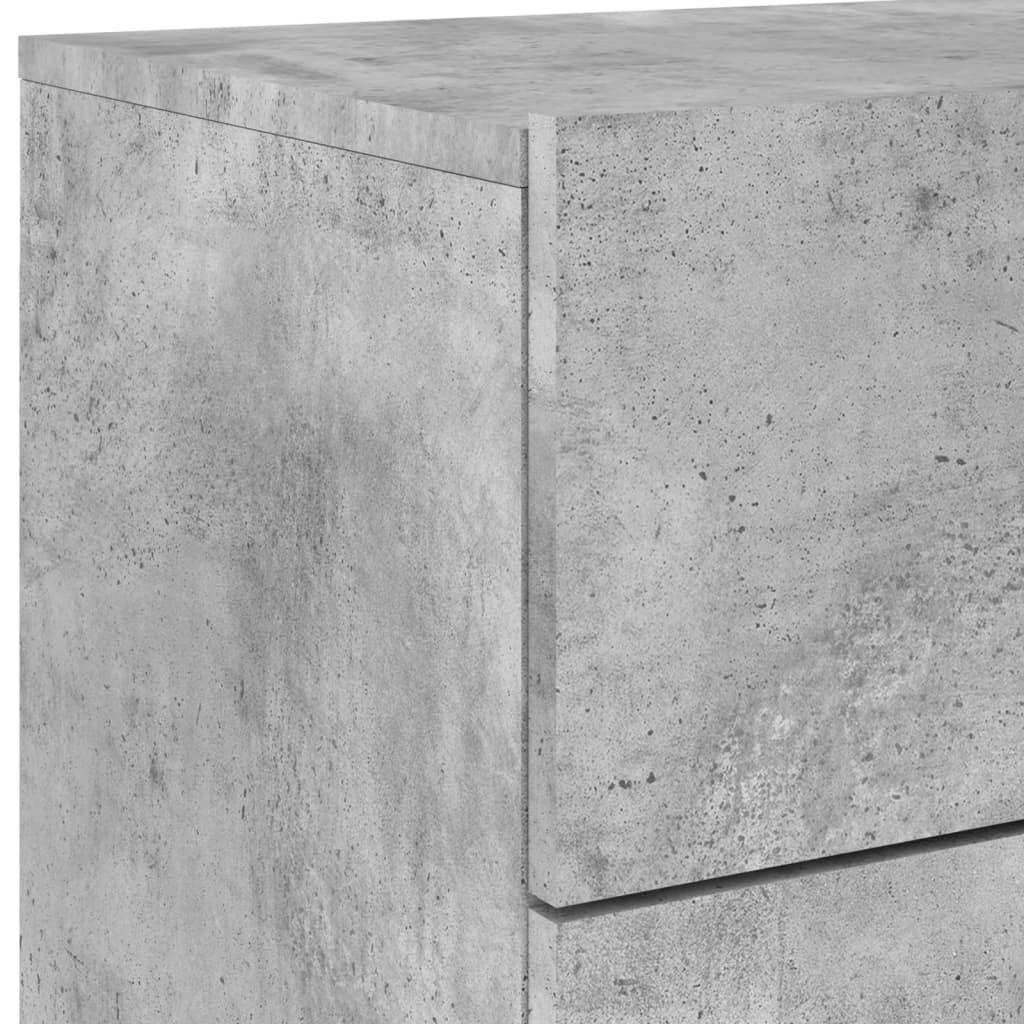 Wall-mounted bedside tables with LED lights 2 pcs. Concrete grey