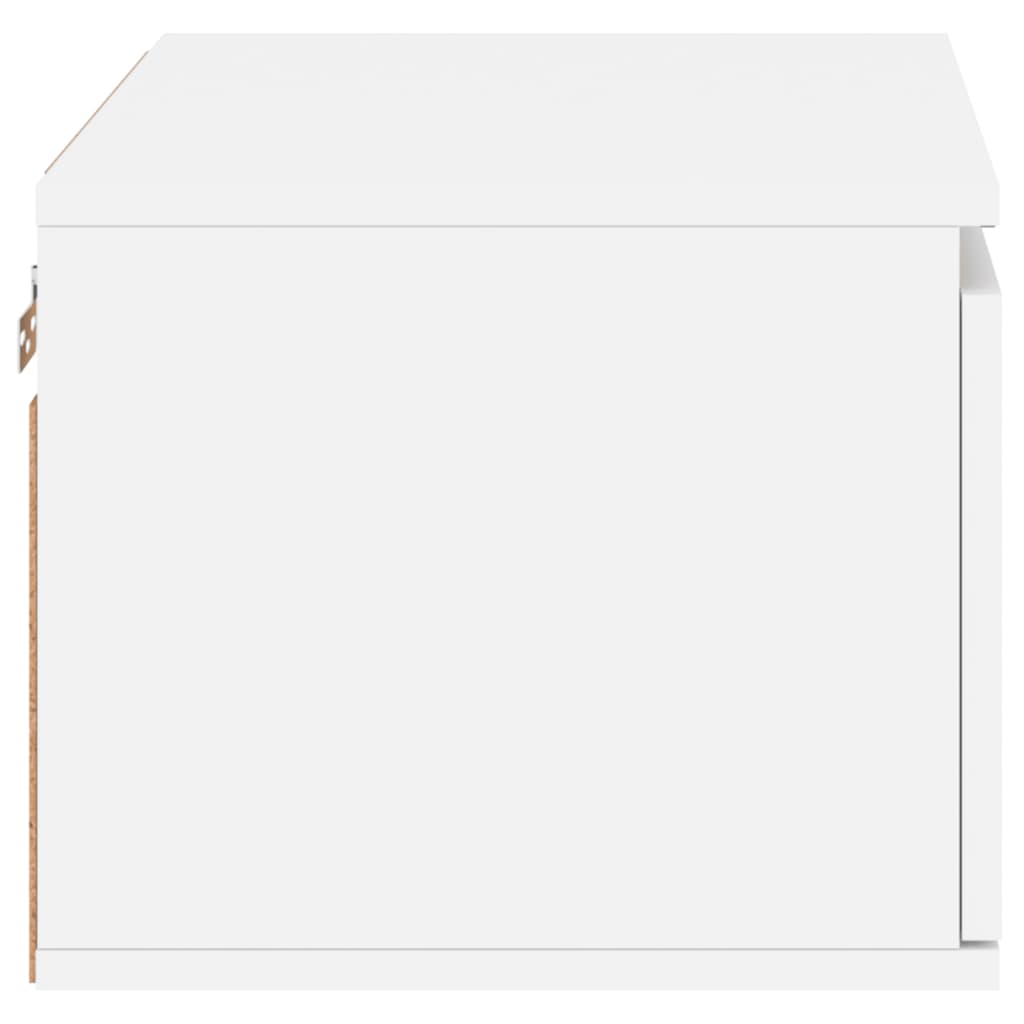 Wall Bedside Table with LED Lights White
