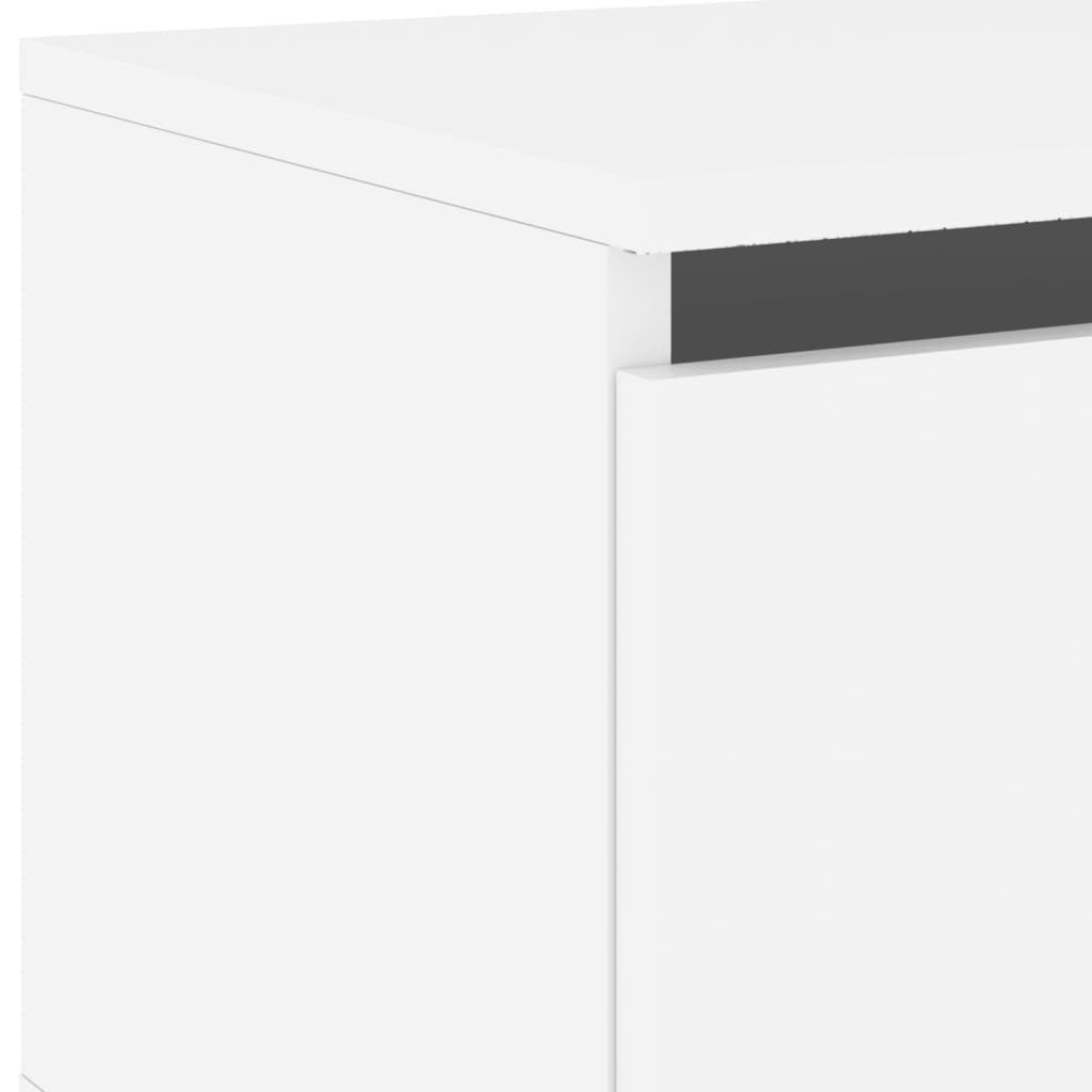 Wall Bedside Table with LED Lights White