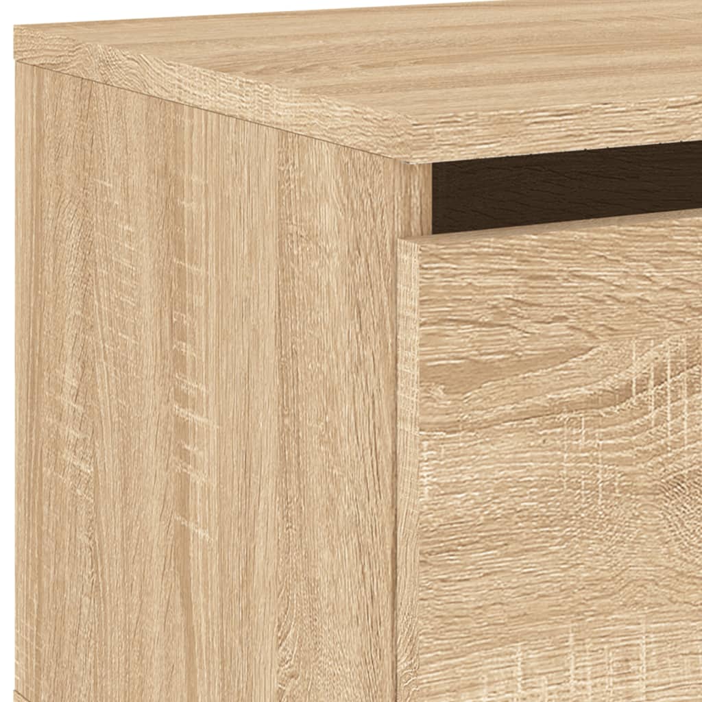 Wall-mounted bedside table with LED lights Sonoma oak