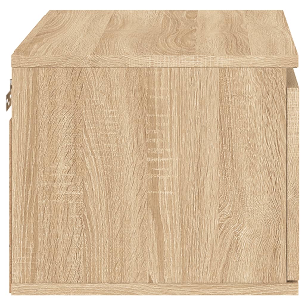 Wall-mounted bedside tables with LED lights 2 pcs. Sonoma oak