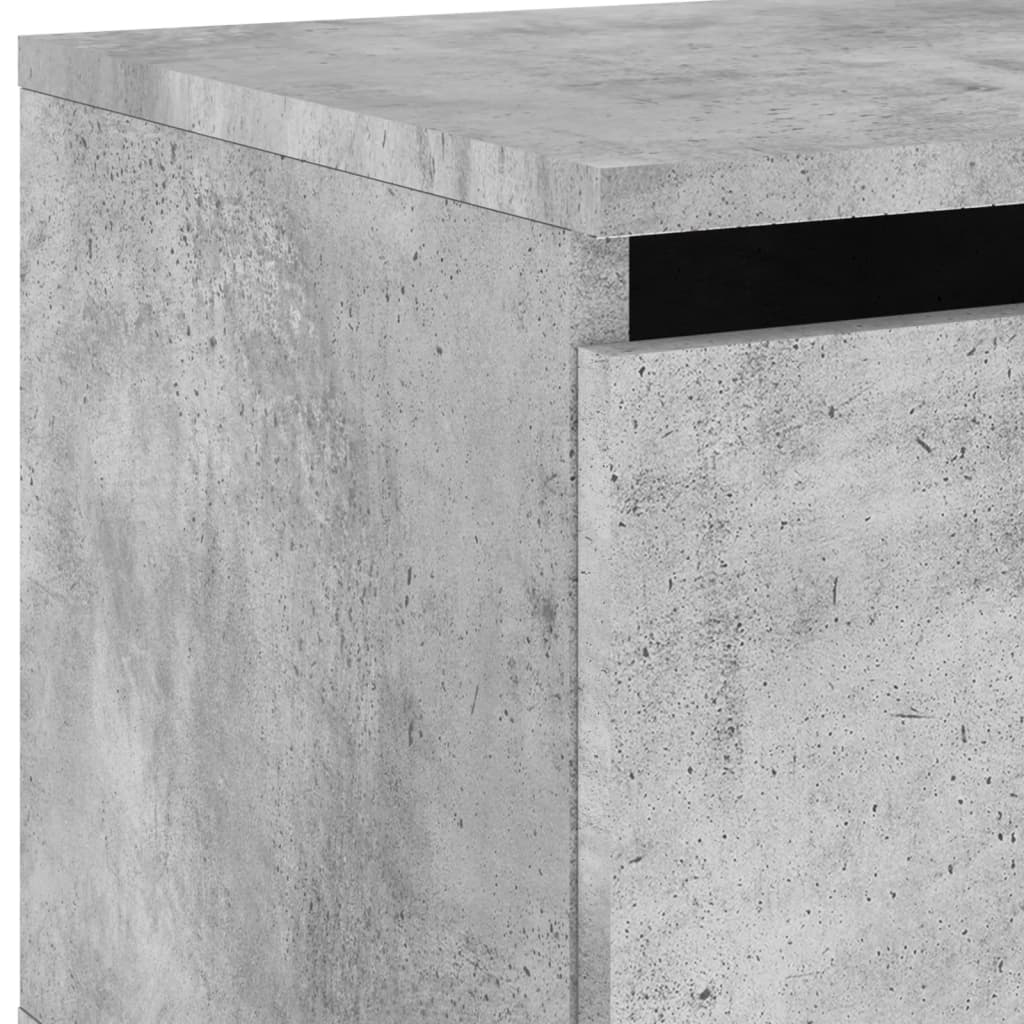 Wall-mounted bedside tables with LED lights 2 pcs. Concrete grey
