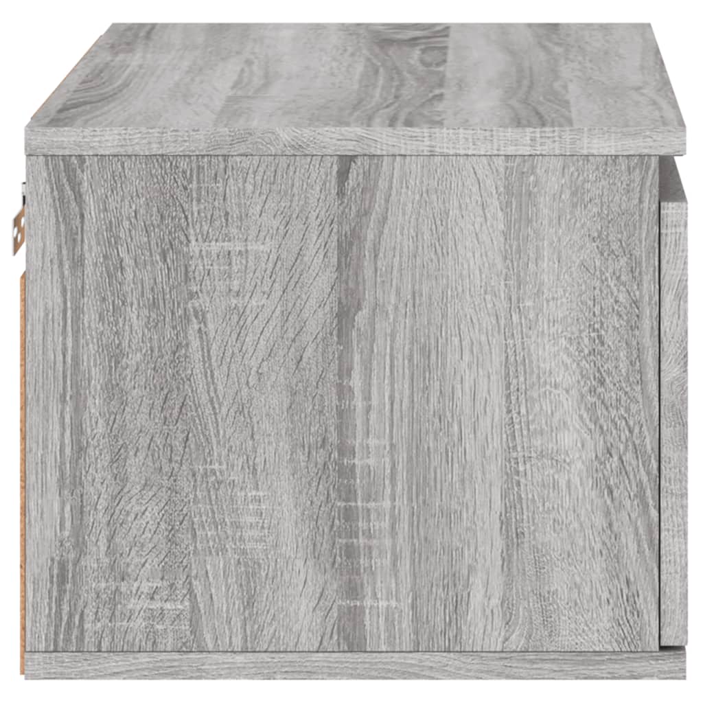 Wall-mounted bedside tables with LED lights 2 pcs. Gray Sonoma