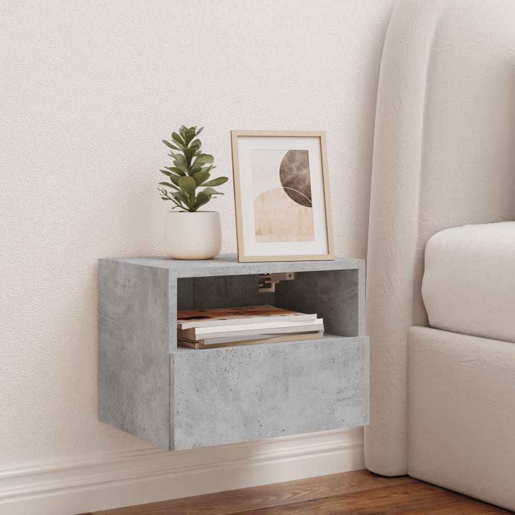 TV wall cabinet concrete grey 40x30x30 cm wood material