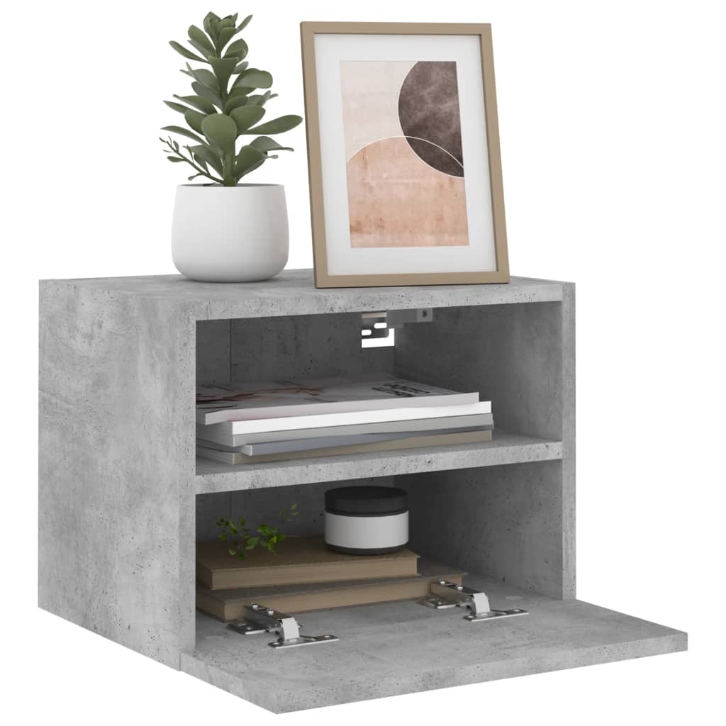 TV wall cabinet concrete grey 40x30x30 cm wood material