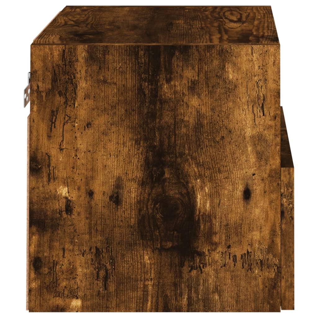 Meubles muraux TV 2 pièces Chêne fumé 40x30x30 cm matériau bois.