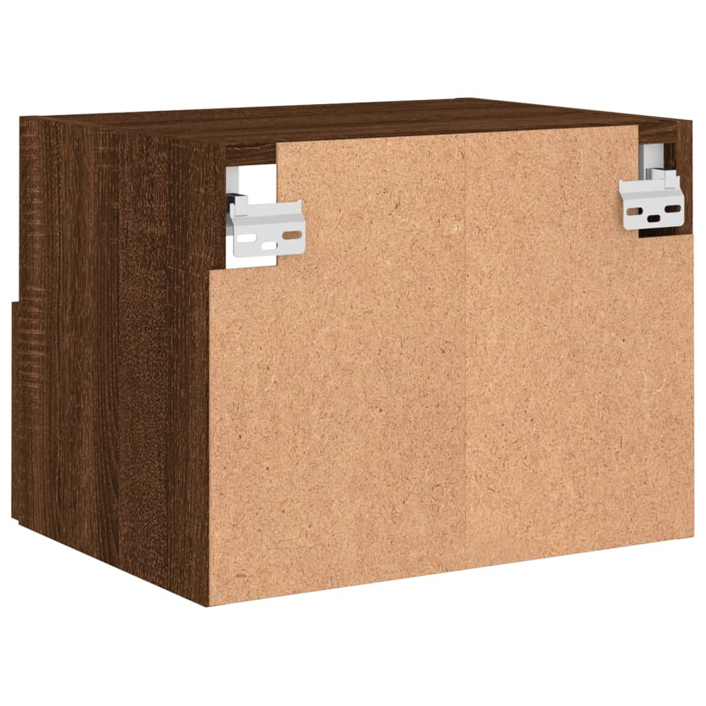 Meuble TV mural aspect chêne marron 40x30x30 cm matériau bois