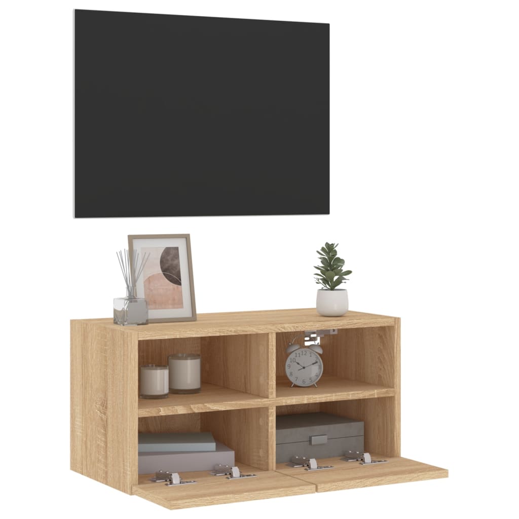 Meuble TV mural chêne Sonoma 60x30x30 cm matériau bois