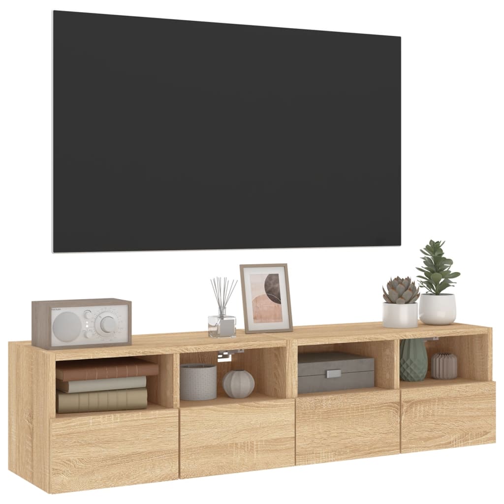 TV-Wandschränke 2 Stk. Sonoma-Eiche 60x30x30 cm Holzwerkstoff