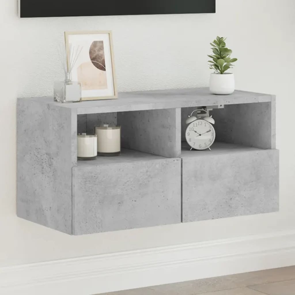 TV wall cabinet concrete grey 60x30x30 cm wood material