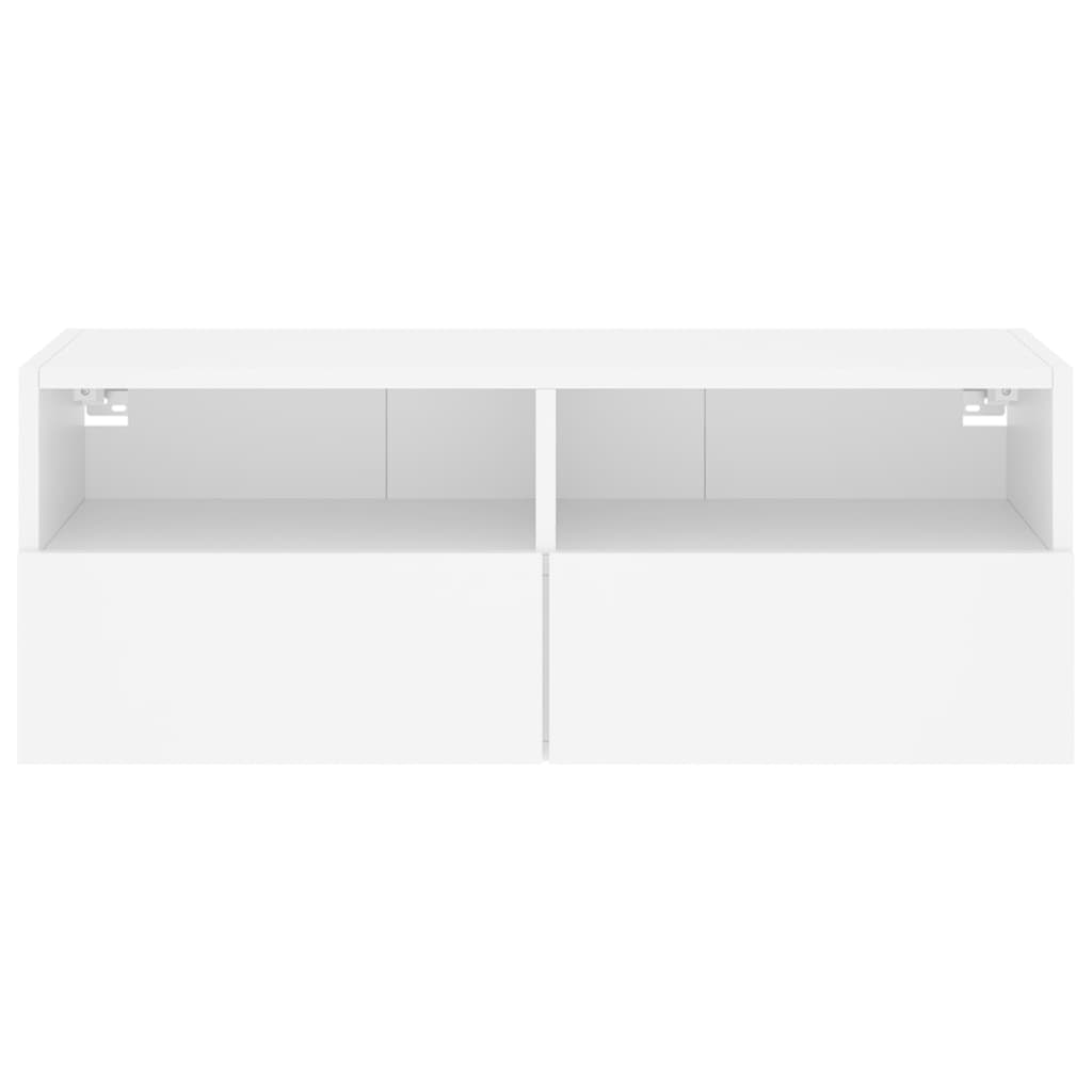 Meuble TV mural blanc 80x30x30 cm en matériau à base de bois