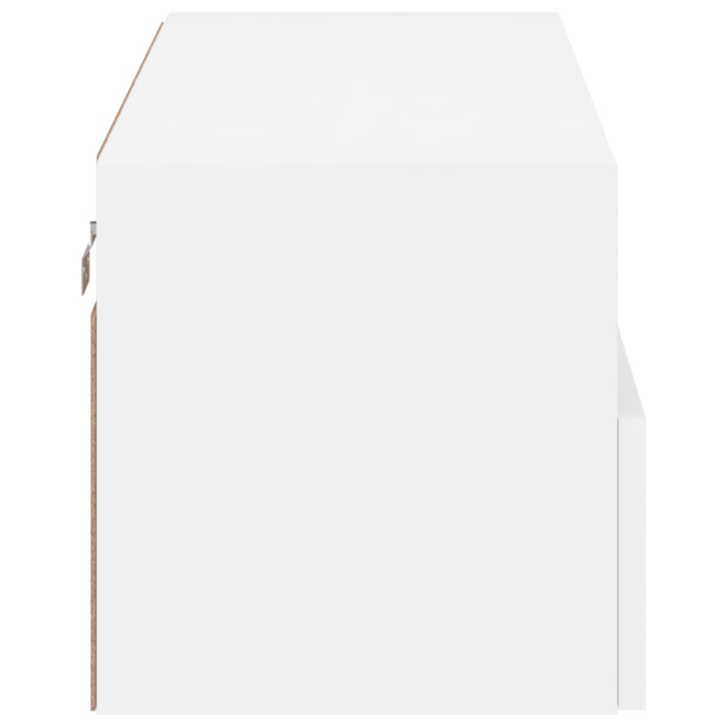 Meuble TV mural blanc 80x30x30 cm en matériau à base de bois