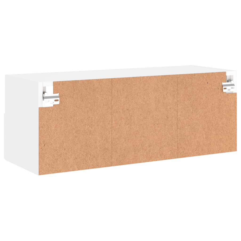 Meuble TV mural blanc 80x30x30 cm en matériau à base de bois