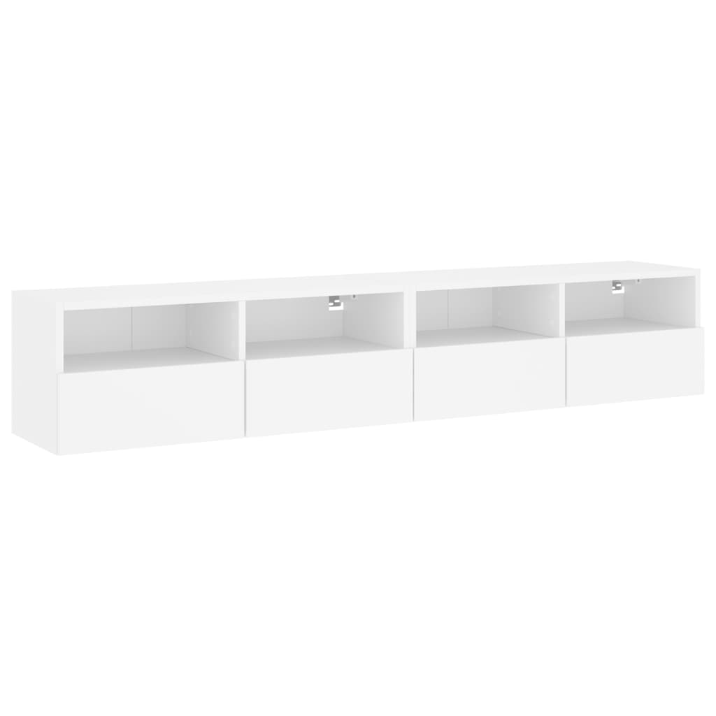 Armoires murales TV 2 pcs. Blanc 80x30x30 cm en bois