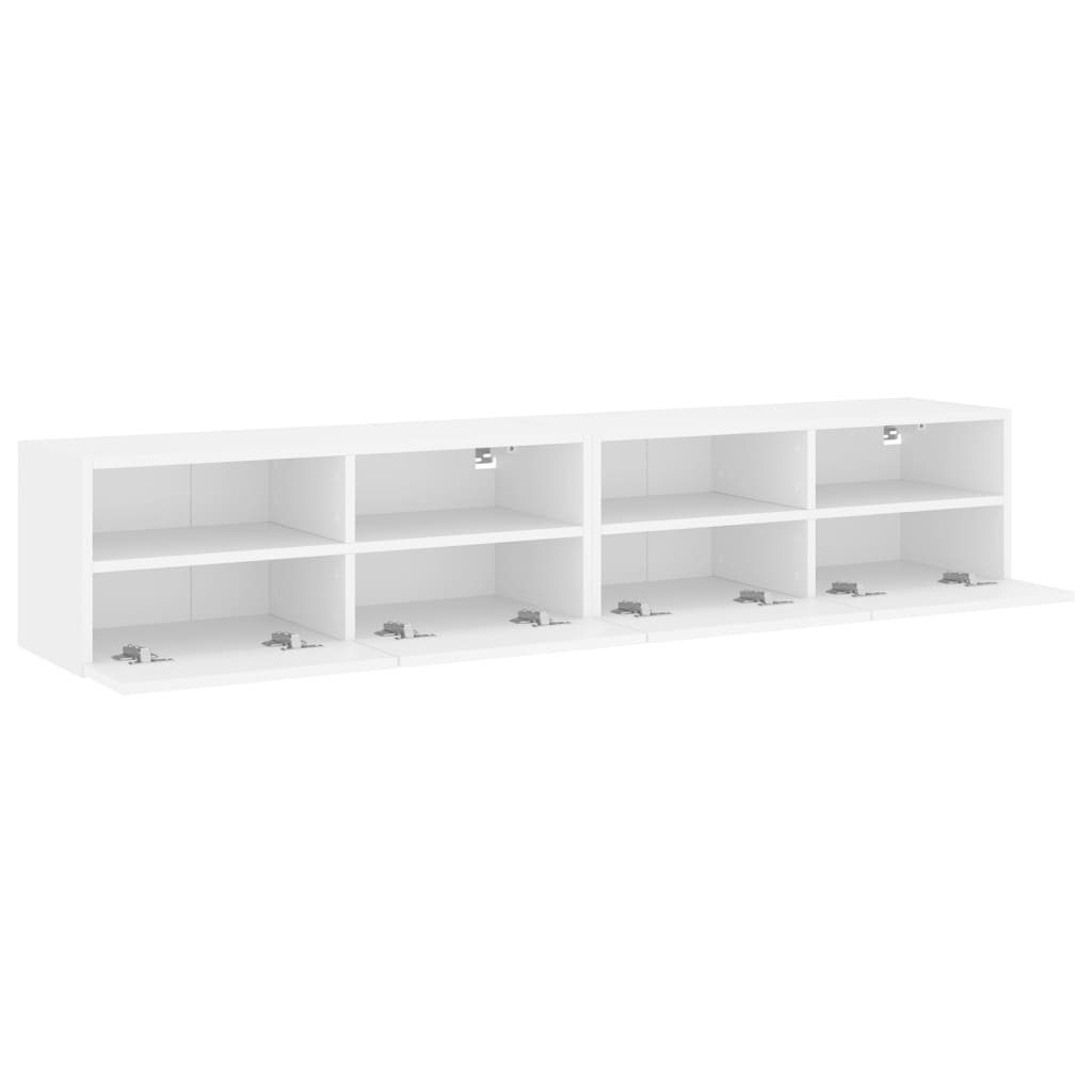 Armoires murales TV 2 pcs. Blanc 80x30x30 cm en bois