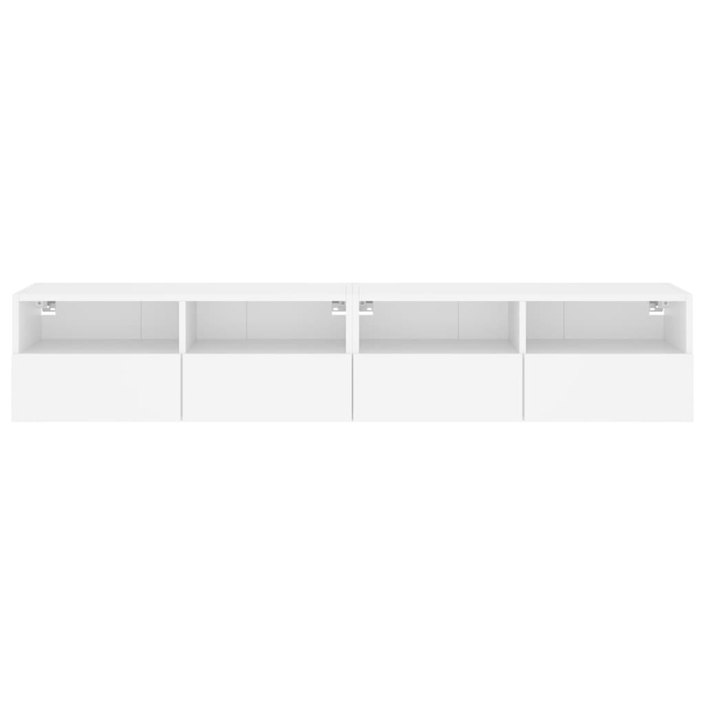 Armoires murales TV 2 pcs. Blanc 80x30x30 cm en bois